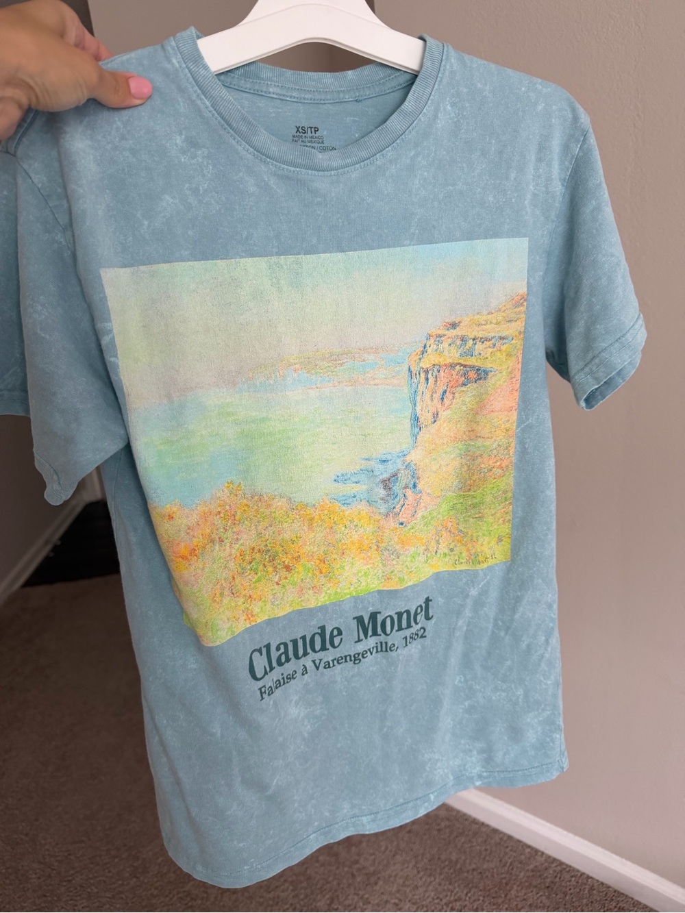 Claude Monet Graphic Tee in Washed Blue